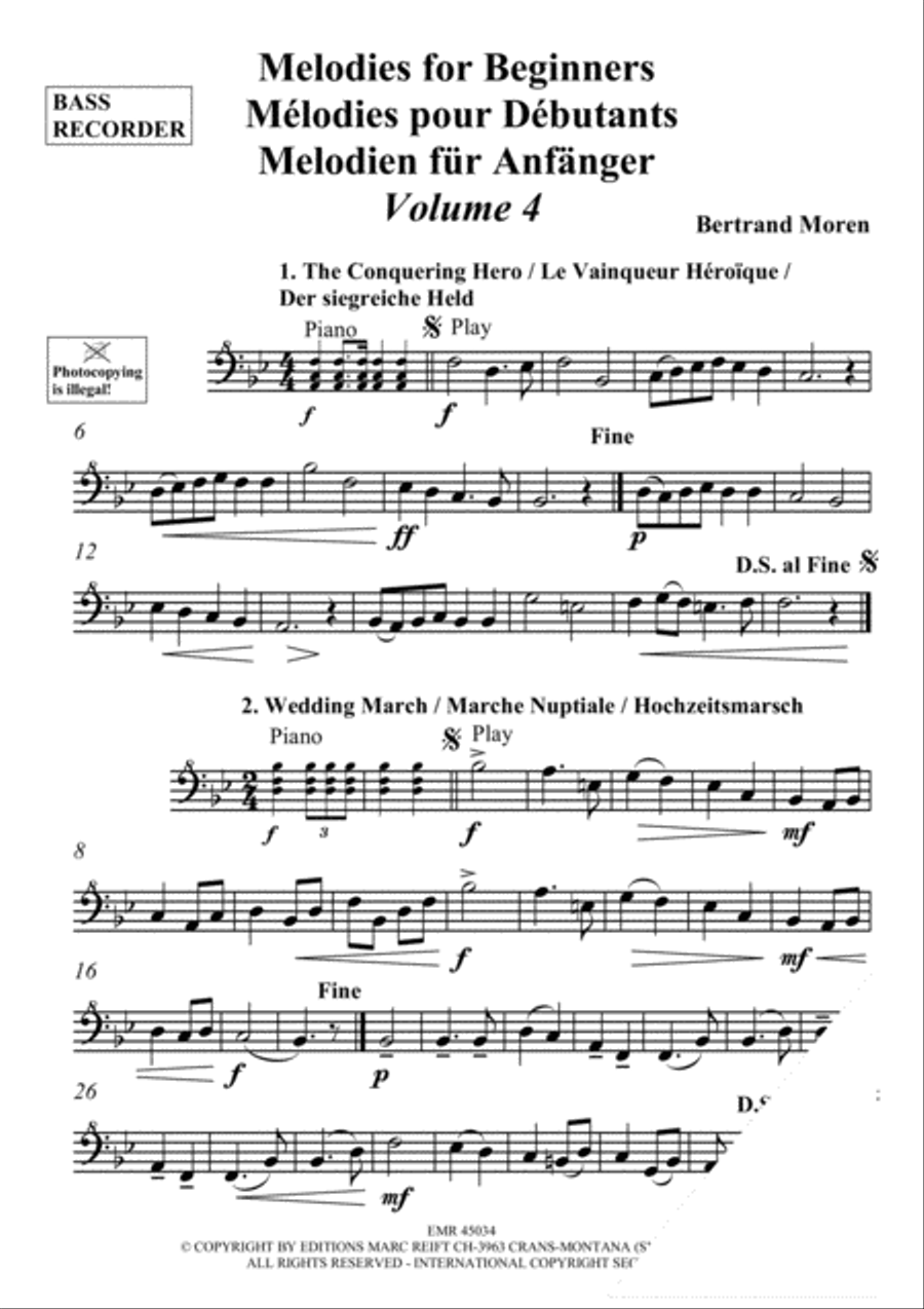 Melodies for Beginners Volume 4 Bass Recorder scores gallery preview page 5