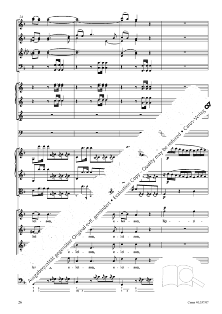 Kyrie in D minor 4-Part scores gallery preview page 27