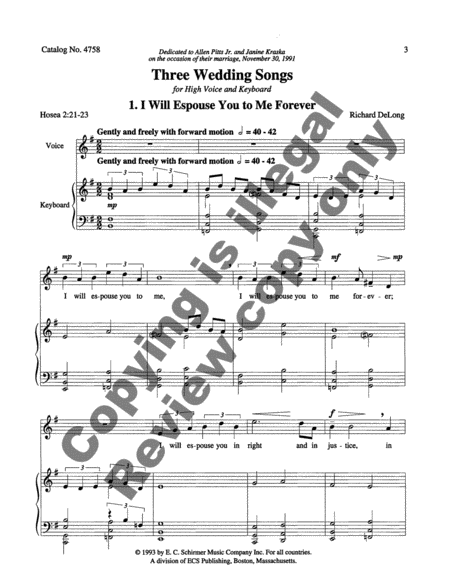 Three Wedding Songs