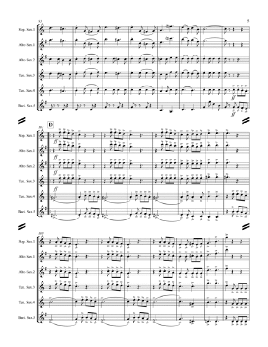 March - The Liberty Bell (for Saxophone Quintet SATTB or AATTB) March - The Liberty Bell (for Saxophone Quintet SATTB or AATTB) Saxophone Quintet scores gallery preview page 6