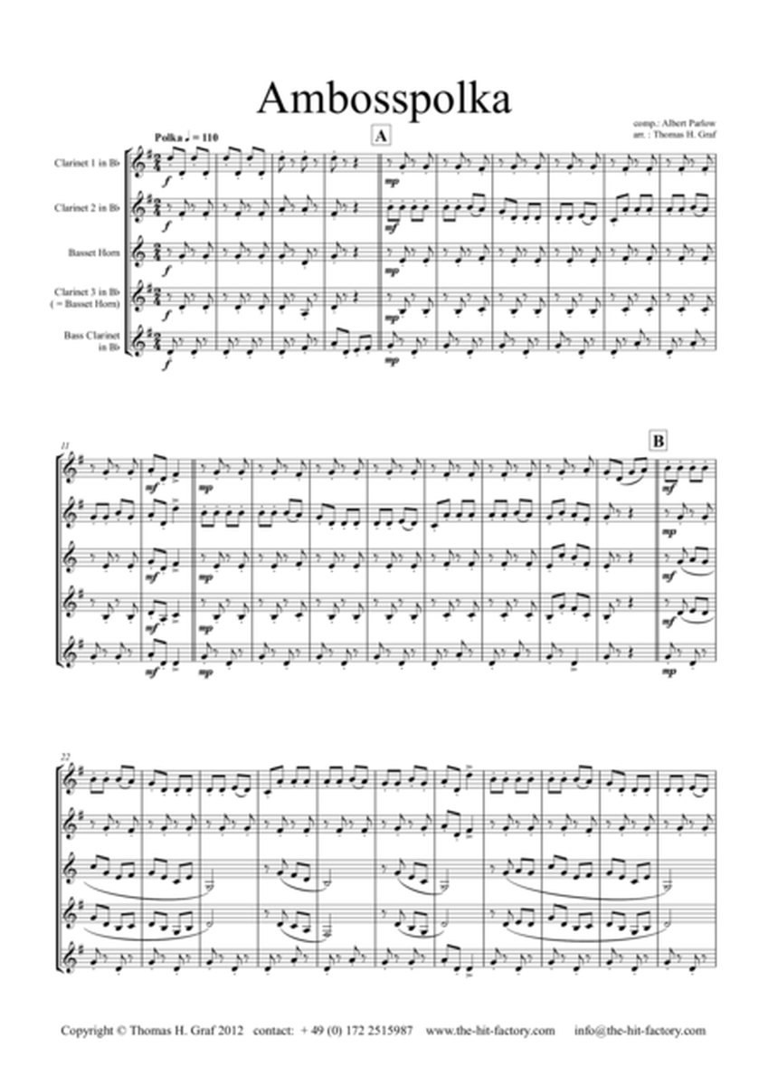 Amboss-Polka - German Polka - Oktoberfest - Clarinet Quartet image number null