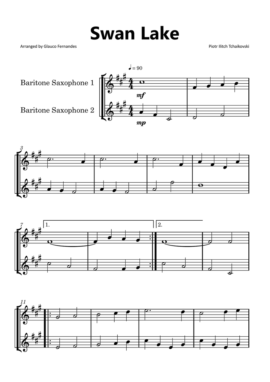Swan Lake - Baritone Saxophone Duet