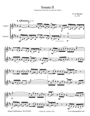 Handel: Sonata No. 2 for Violin Duo