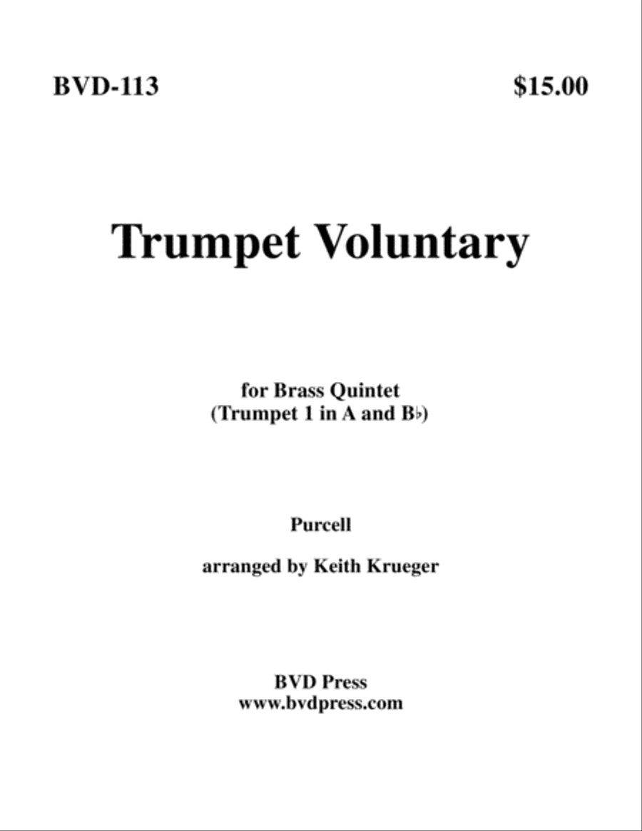 Trumpet Voluntary by Henry Purcell Brass Quintet - Sheet Music