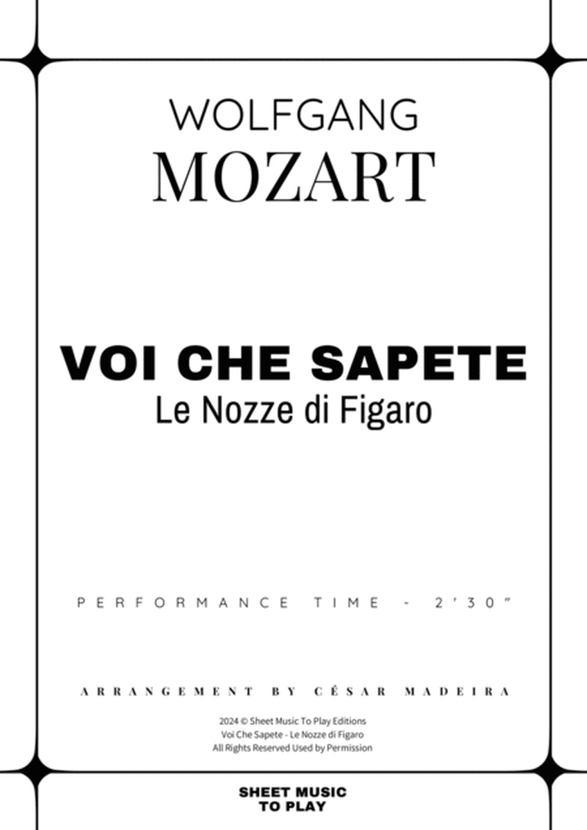 Voi Che Sapete from Le Nozze di Figaro - Violin and Piano (Full Score and Parts) image number null