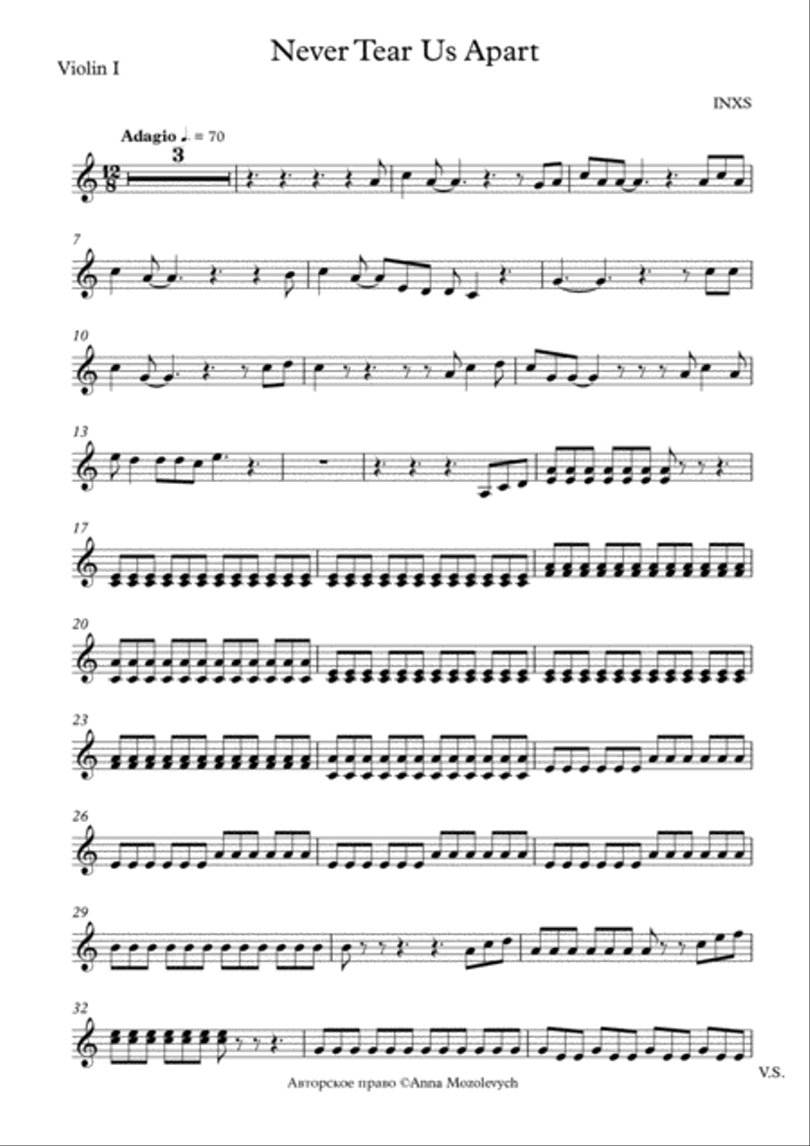 Never Tear Us Apart A Cappella scores gallery preview page 6