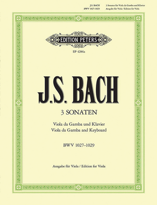 Book cover for Sonatas for Viola da gamba & Harpsichord BWV 1027-1029 (Arr. for Viola & Piano)