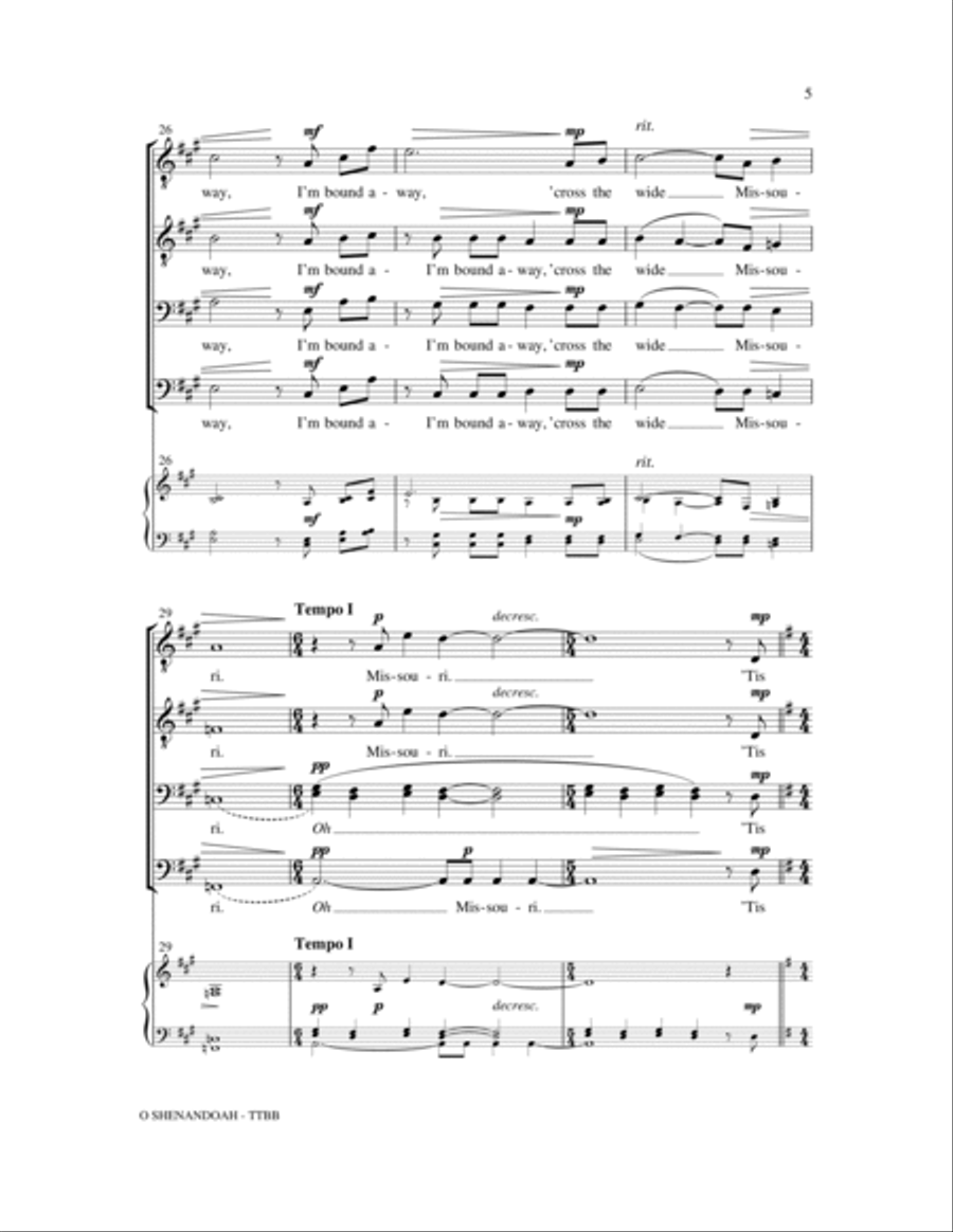 Shenandoah Shenandoah TTBB scores gallery preview page 5