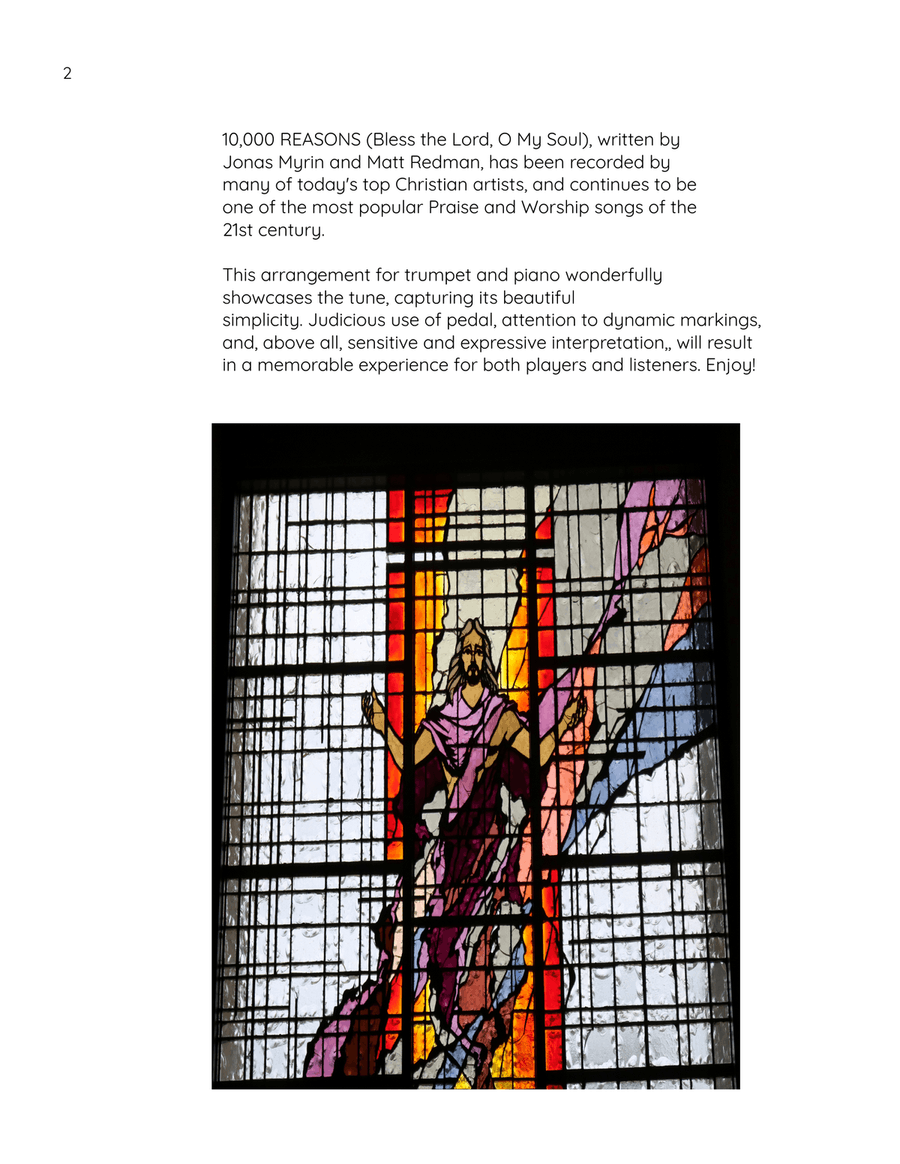 10,000 Reasons (bless The Lord) Trumpet Solo scores gallery preview page 2