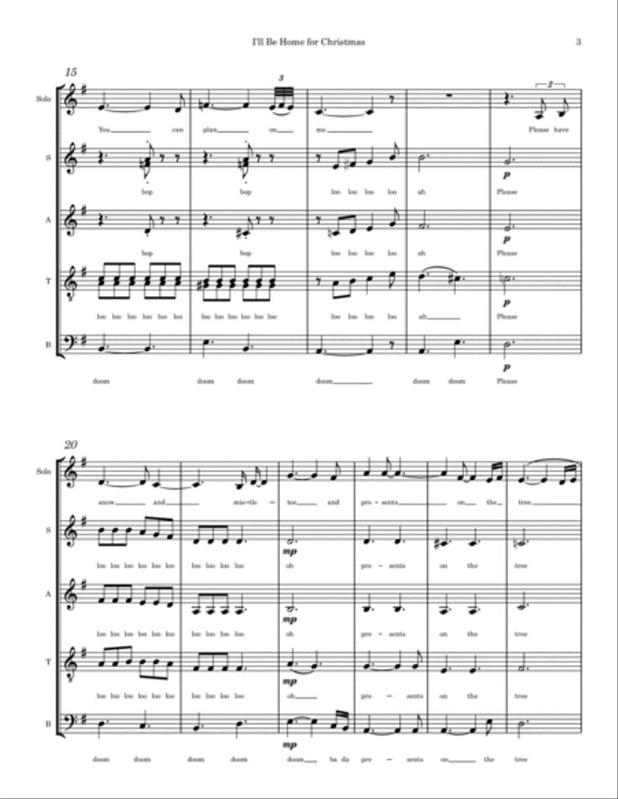I'll Be Home For Christmas 4-Part scores gallery preview page 3