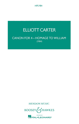 Book cover for Canon for 4 - Homage to William