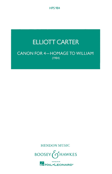 Canon for 4 - Homage to William