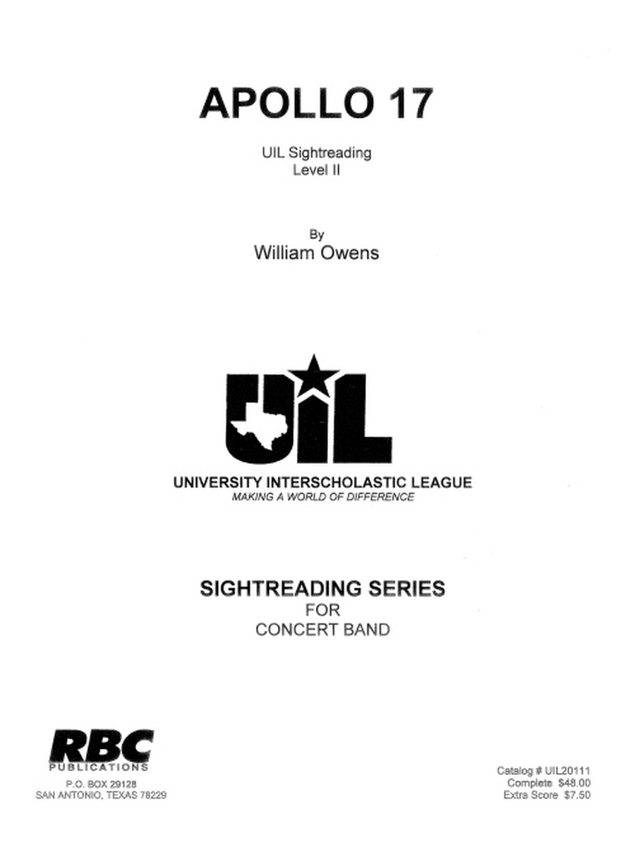 Apollo 17 Concert Band scores gallery preview page 1