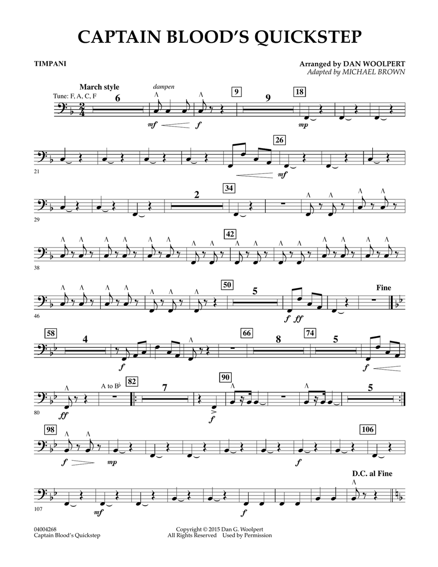 Captain Blood's Quickstep - Timpani