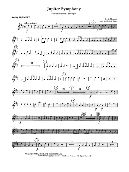 Jupiter Symphony, 1st Movement: 1st B-flat Trumpet