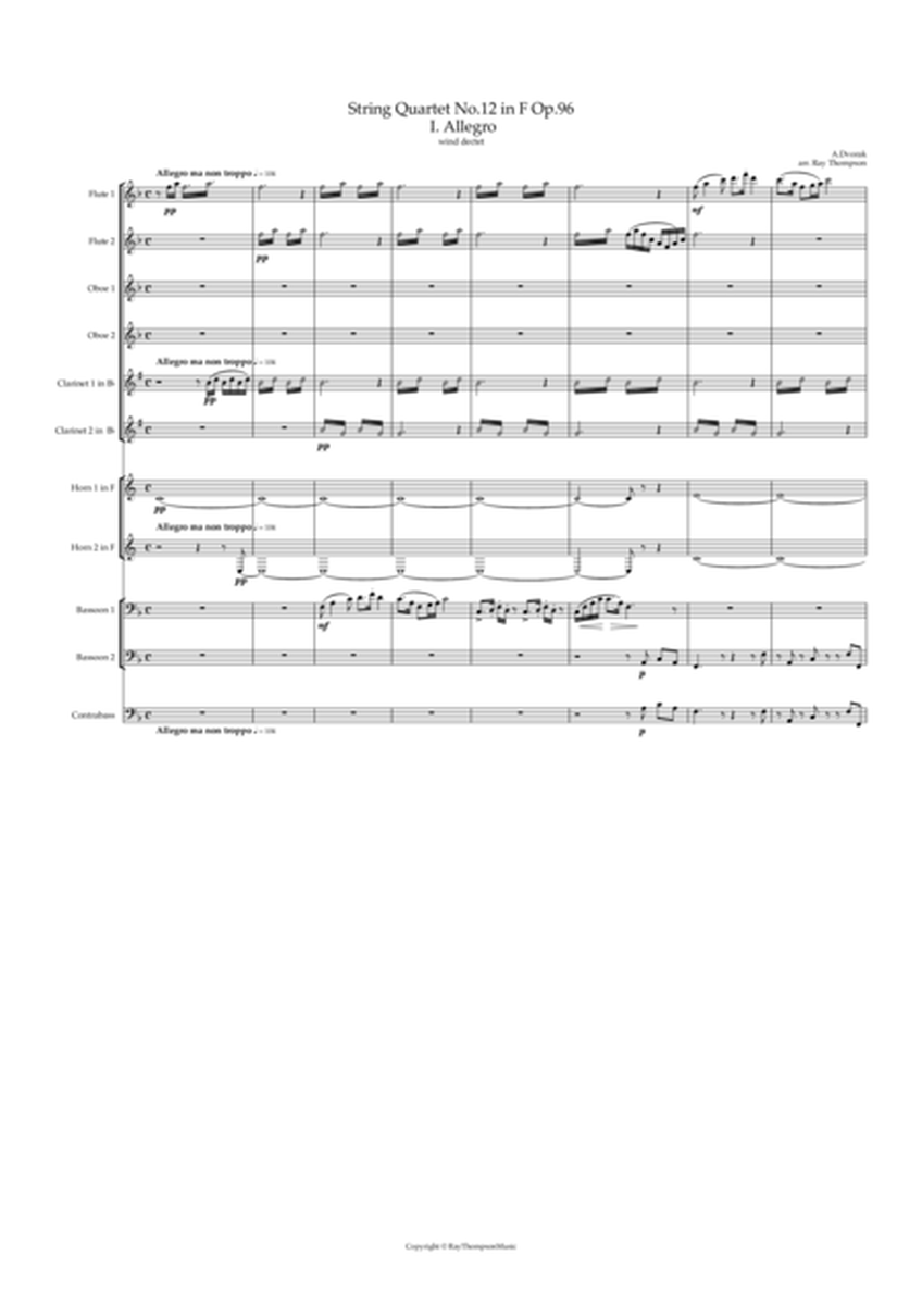 Dvorak: String Quartet No.12 in F Op.96 " American" (Complete) - wind dectet/bass image number null