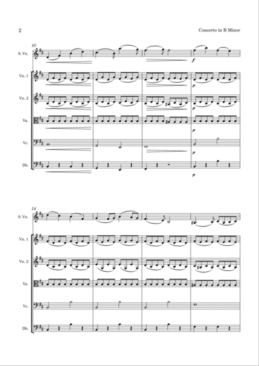 Violin Concerto in B minor String Orchestra scores gallery preview page 3