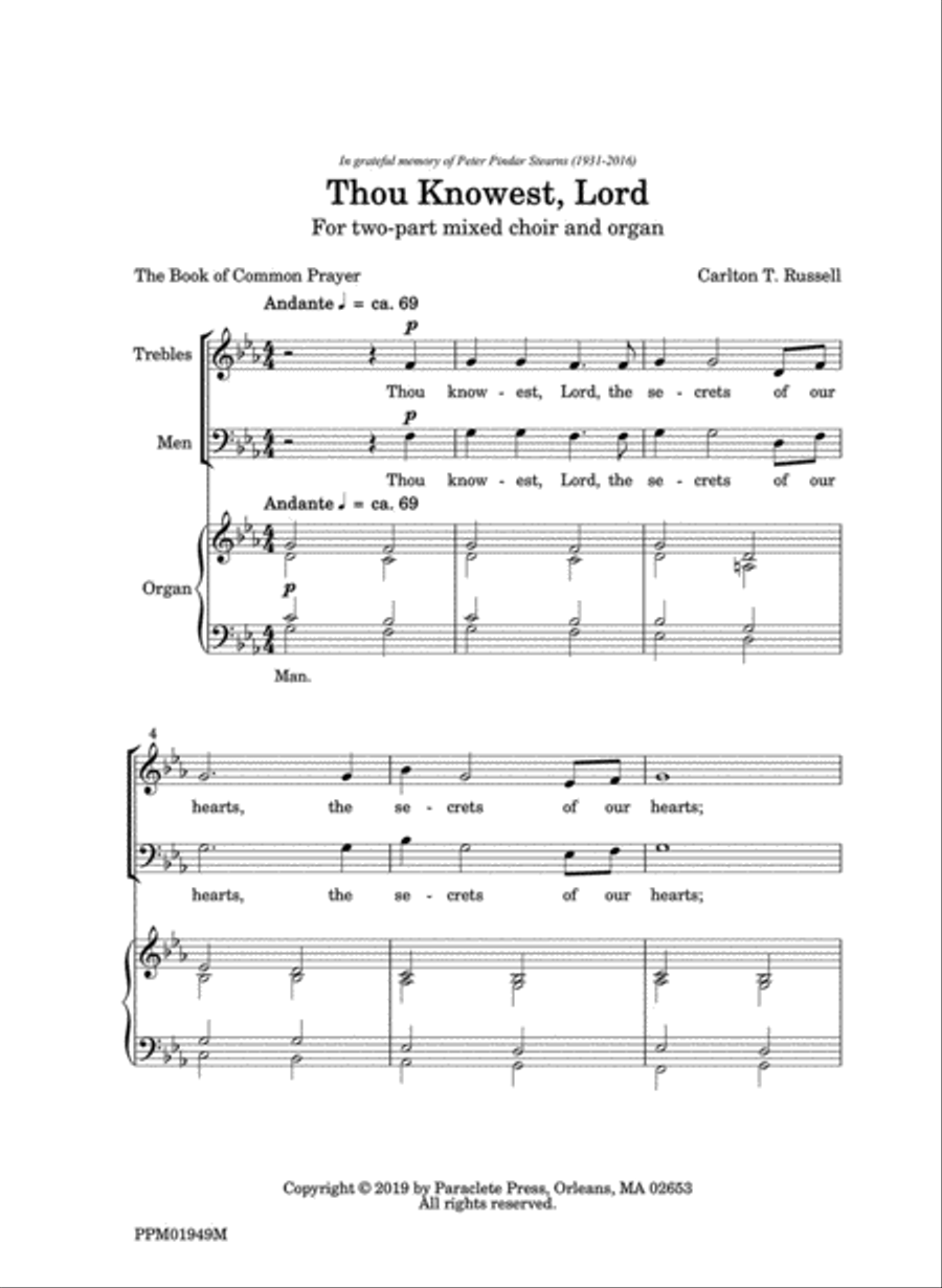 Thou Knowest, Lord 2-Part scores gallery preview page 1