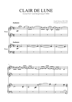 Clair de Lune - 4 hands (D maj)