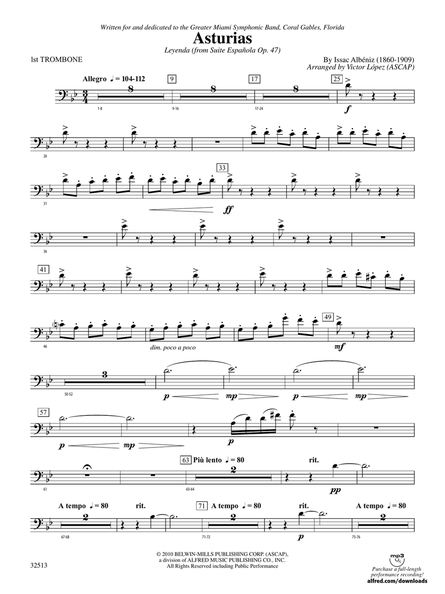 Asturias: 1st Trombone