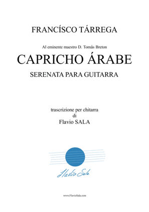 Book cover for CAPRICHO ARABE for guitar by Tarrega - Rev. and fing. by Flavio Sala