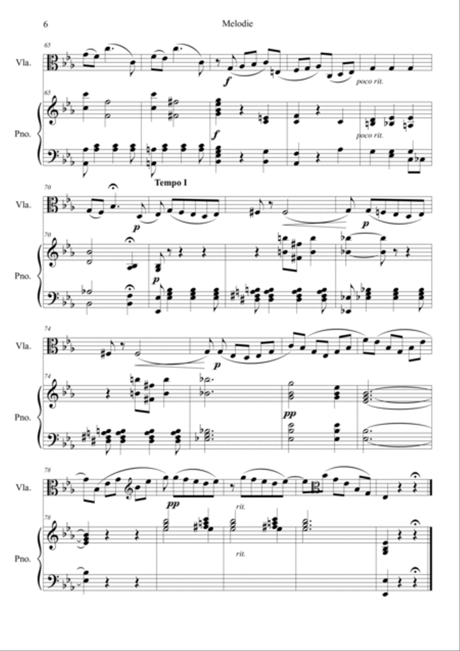Tchaikovsky: Souvenir d'un lieu cher, Op.42 Melodie Viola scores gallery preview page 6