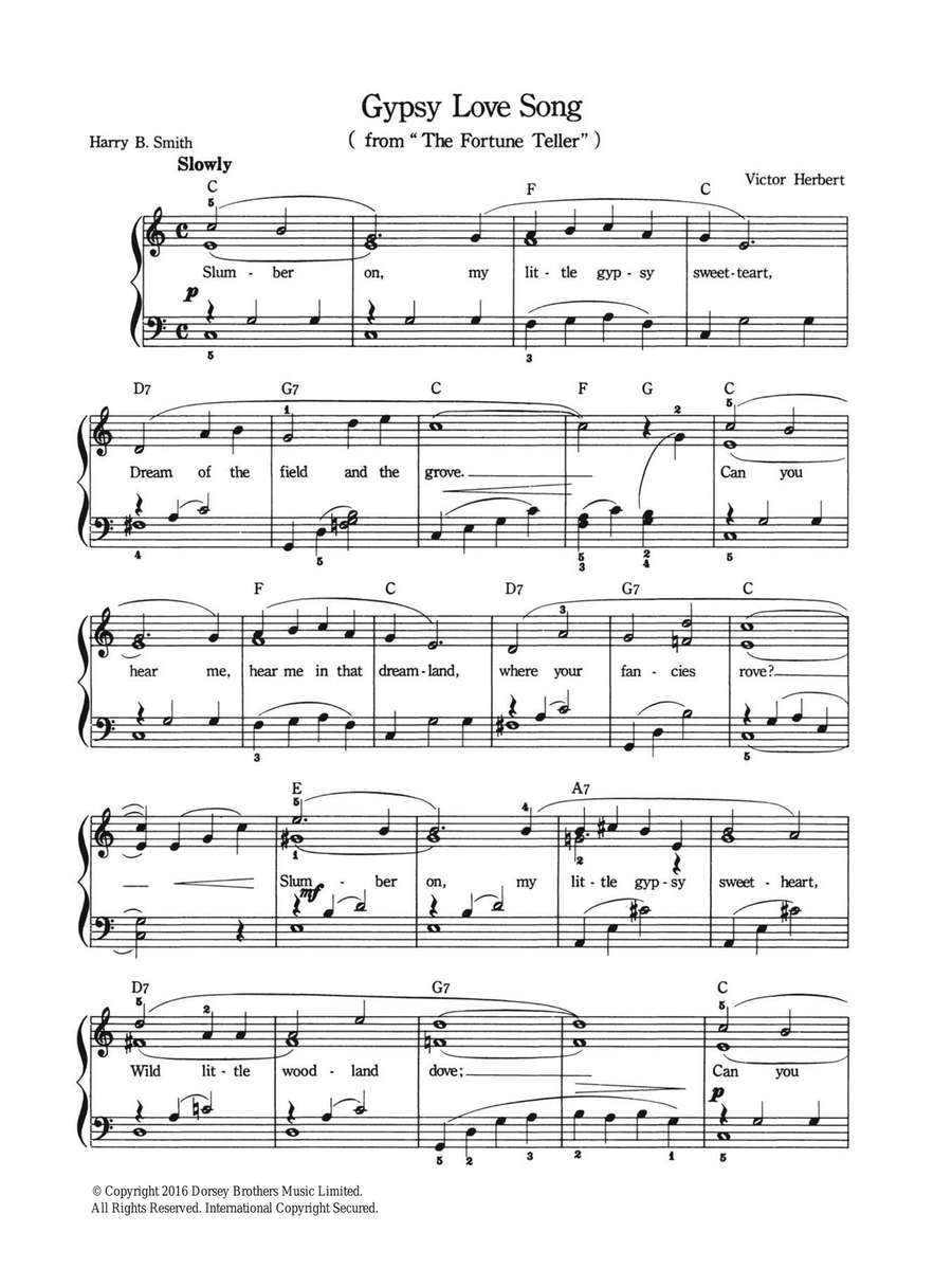 Gypsy Love Song Gypsy Love Song Piano, Vocal scores gallery preview page 1