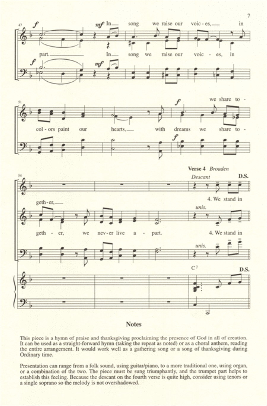 We Stand in Wonder of Creation 4-Part scores gallery preview page 7