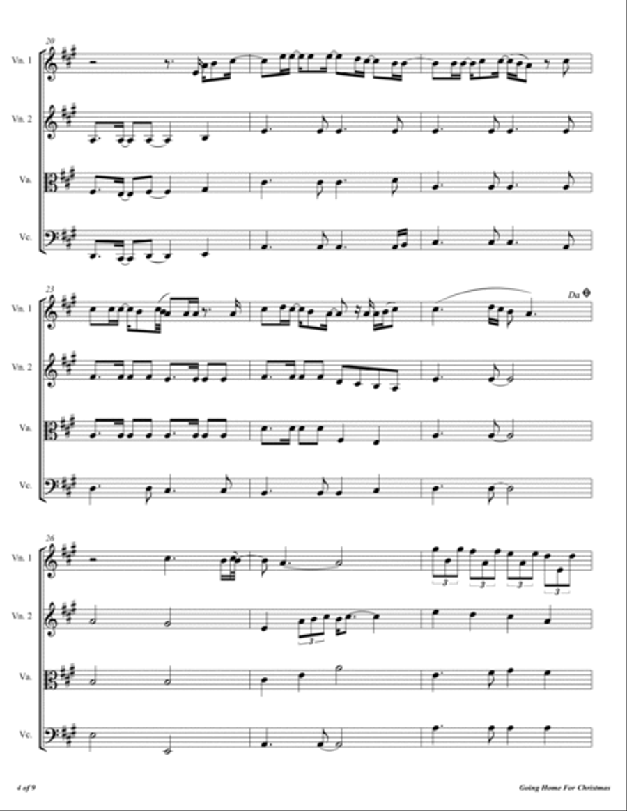 Going Home For Christmas String Quartet scores gallery preview page 5