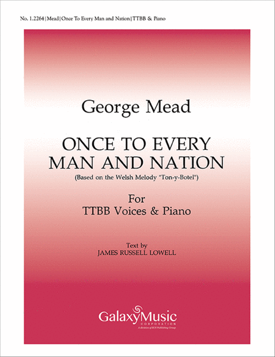 Once to Every Man and Nation TTBB scores gallery preview page 1