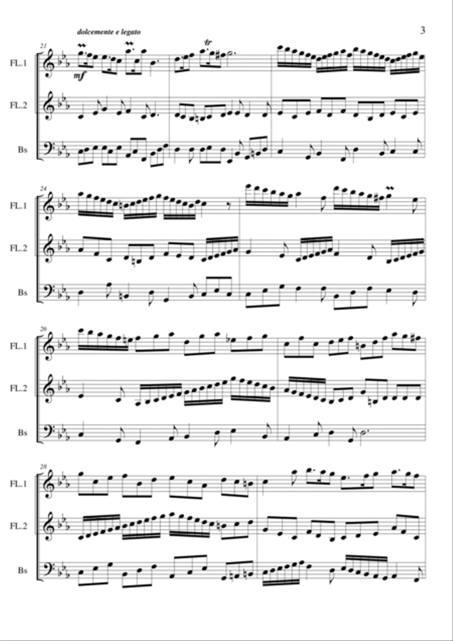 Pastoral in 3 voices for 2 Flutes and Bassoon Bassoon scores gallery preview page 3