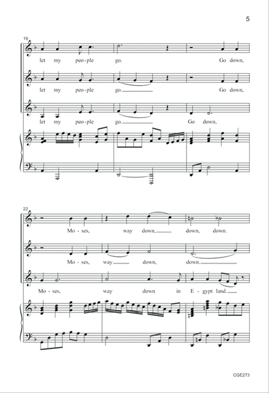 Let My People Go - SSA SSA scores gallery preview page 5