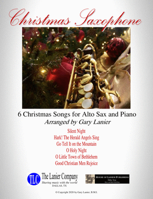 Book cover for CHRISTMAS SAXOPHONE (6 Christmas songs for Alto Sax & Piano with Score/Parts)