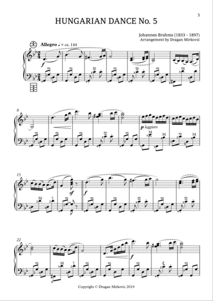 Hungarian Dance No. 5, for Accordion Accordion scores gallery preview page 3