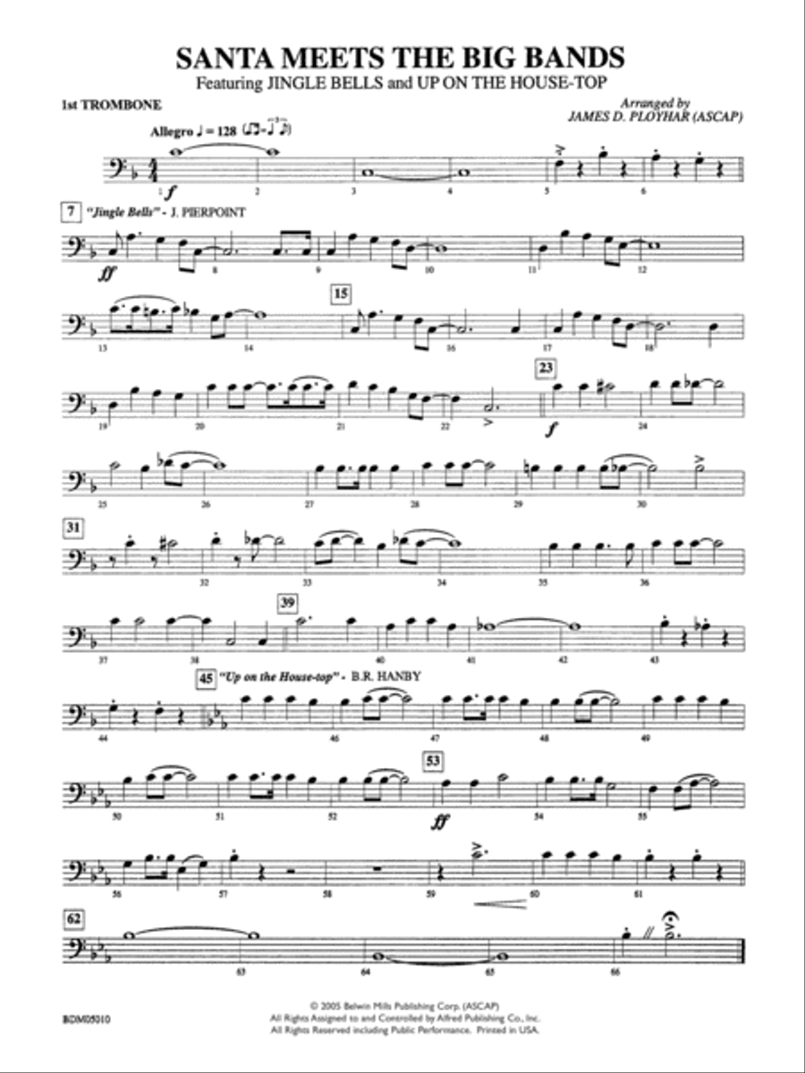 Santa Meets the Big Bands: 1st Trombone Concert Band scores gallery preview page 1