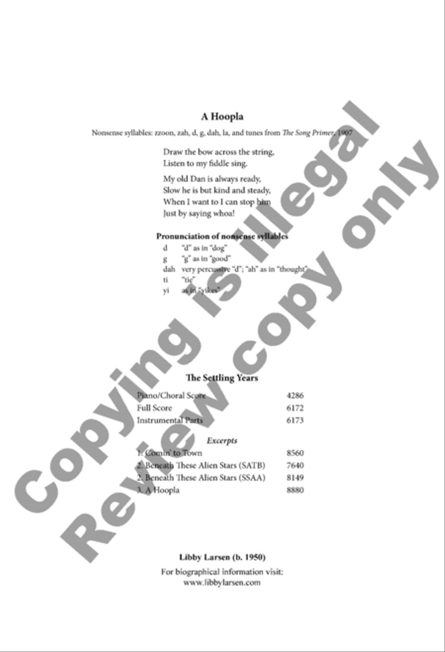 A Hoopla (Choral Score) 4-Part scores gallery preview page 2