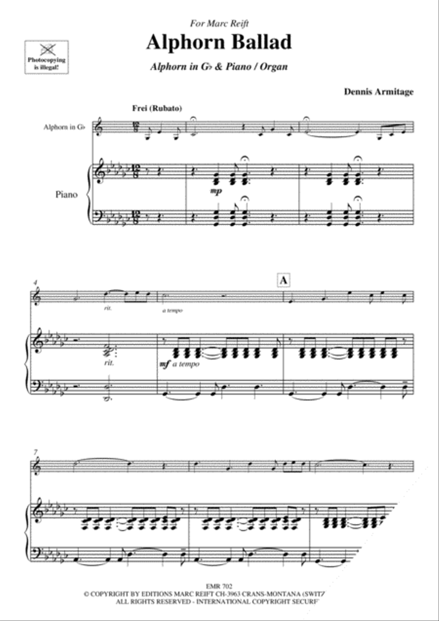 Alphorn Ballad Organ scores gallery preview page 4