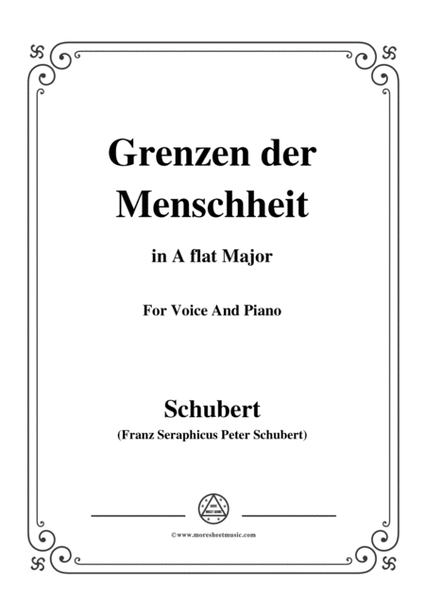Schubert-Grenzen der Menschheit,in A flat Major,for Voice&Piano image number null
