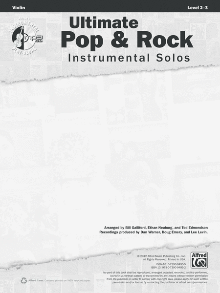Ultimate Pop & Rock Instrumental Solos for Strings image number null