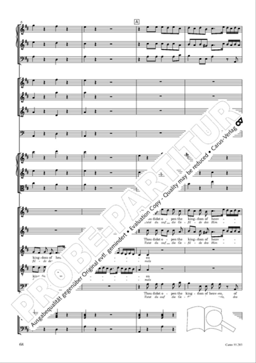 Te Deum for the Victory of Dettingen SSATB scores gallery preview page 85