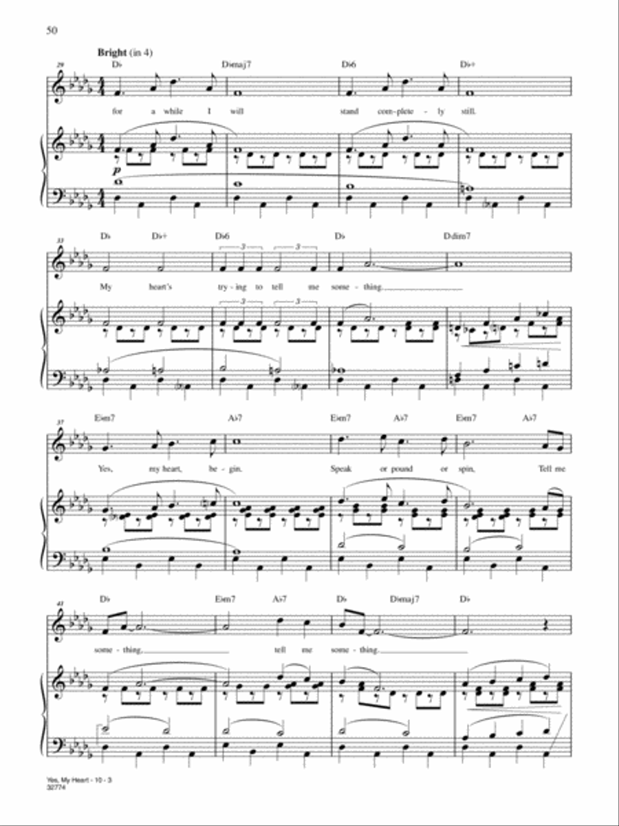 Yes, My Heart Yes, My Heart Piano, Vocal, Guitar scores gallery preview page 3