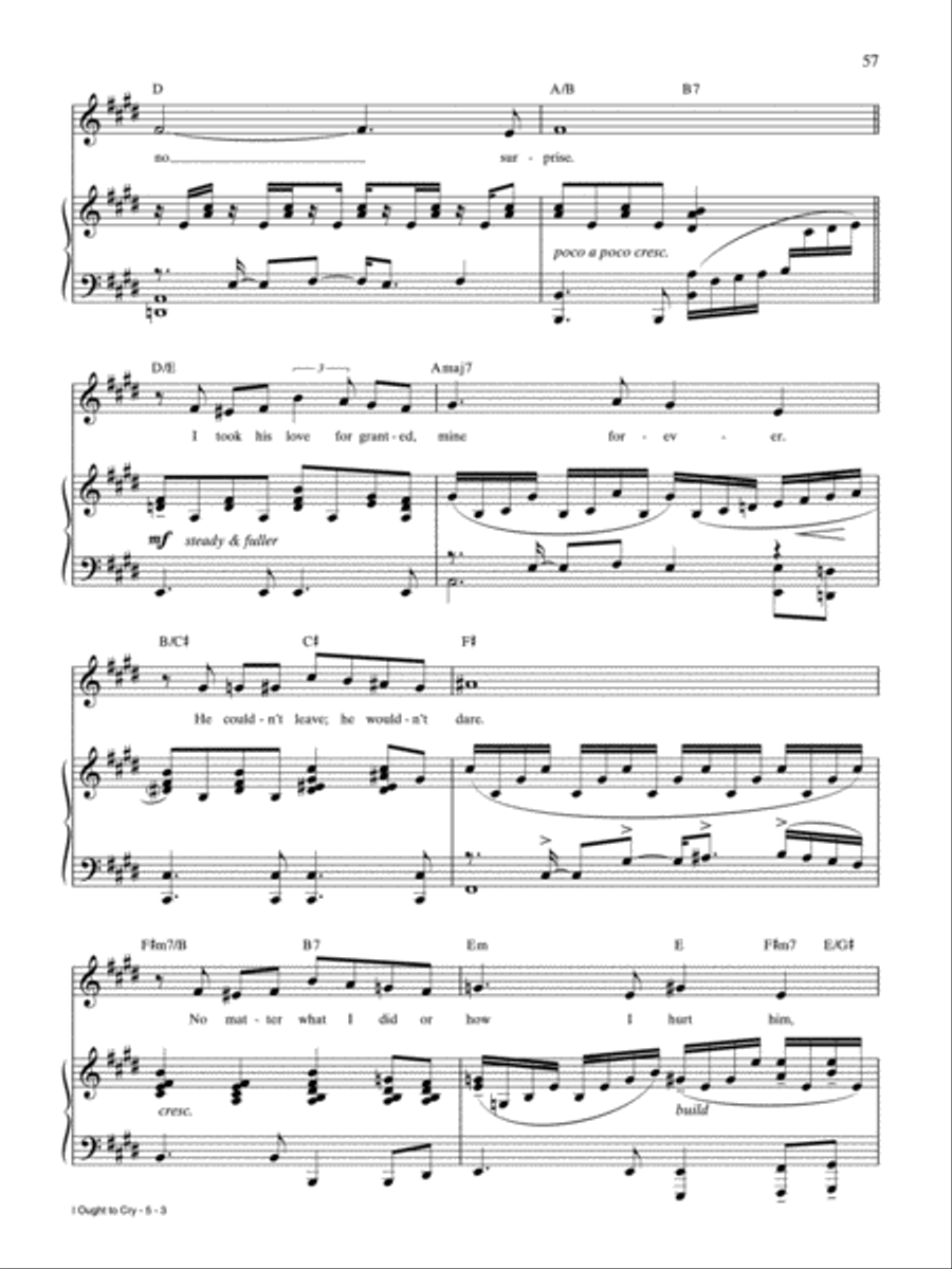 I Ought to Cry Piano, Vocal, Guitar scores gallery preview page 3