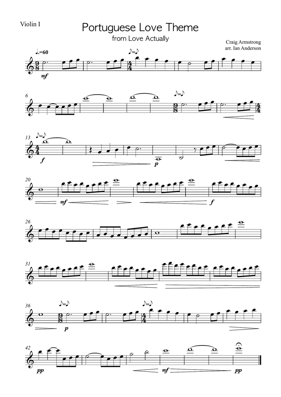 Portuguese Love Theme String Quartet scores gallery preview page 4