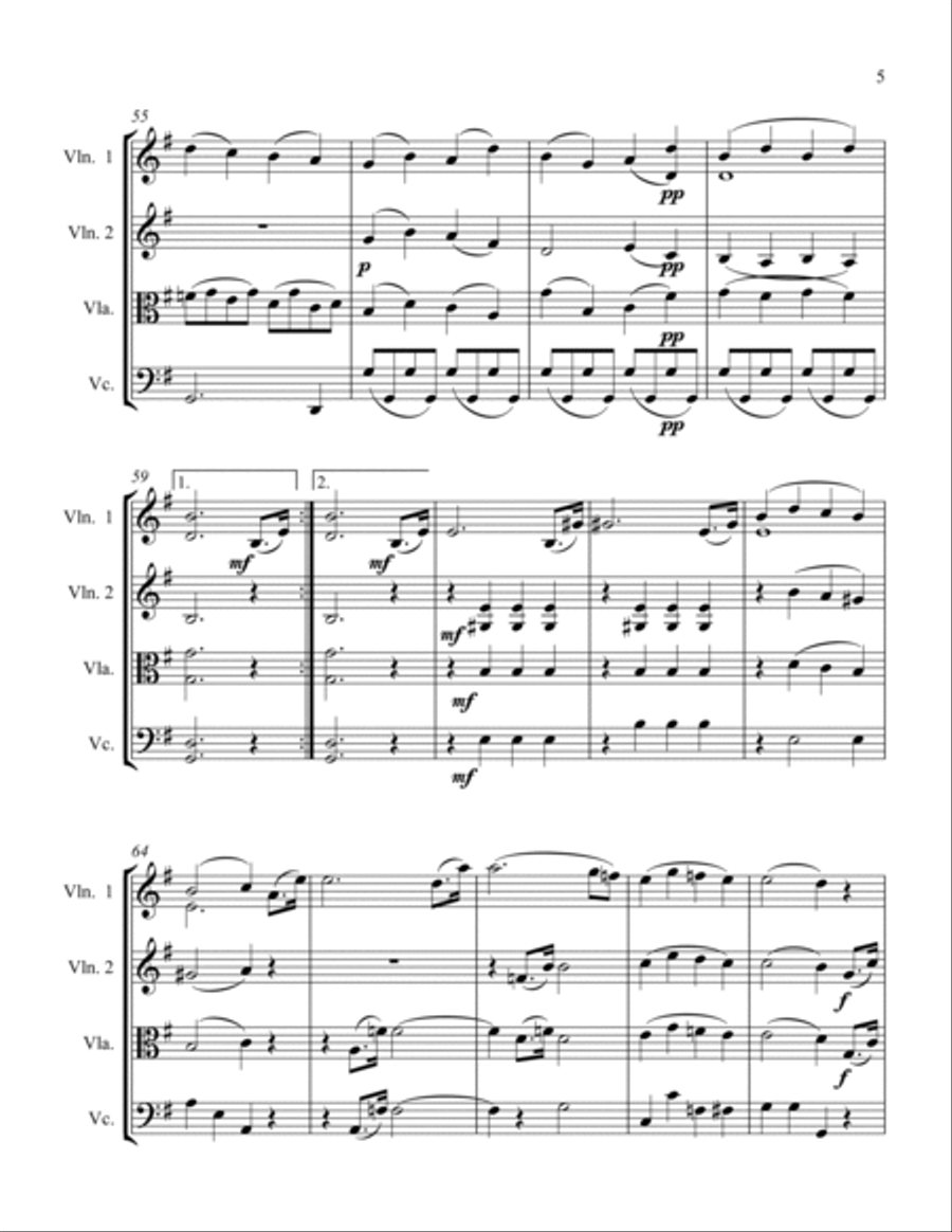 Duo #6 Movement I Duo #6 Movement I String Quartet scores gallery preview page 5