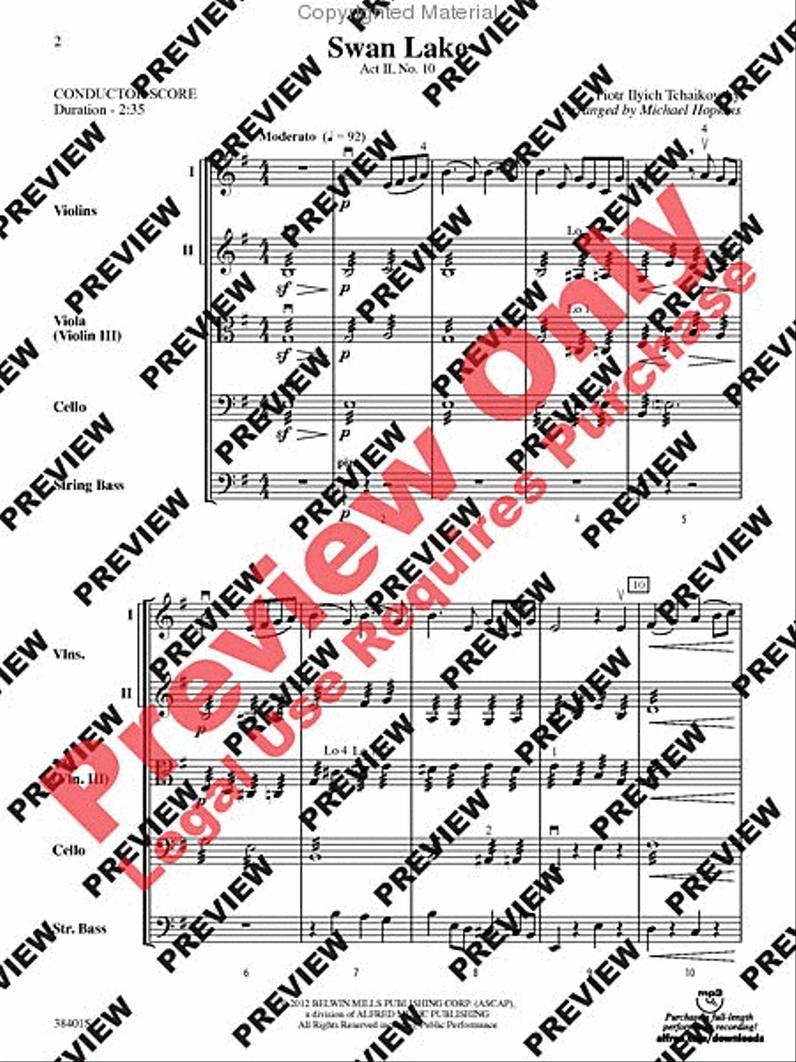 Swan Lake Swan Lake String Orchestra scores gallery preview page 3
