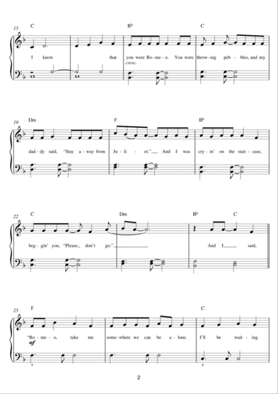 Love Story Easy Piano scores gallery preview page 2