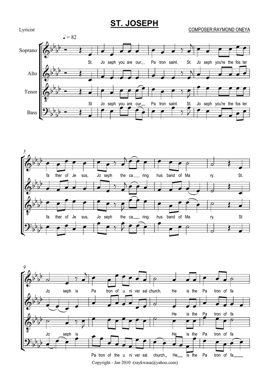 St. Joseph St. Joseph Piano, Vocal scores gallery preview page 1