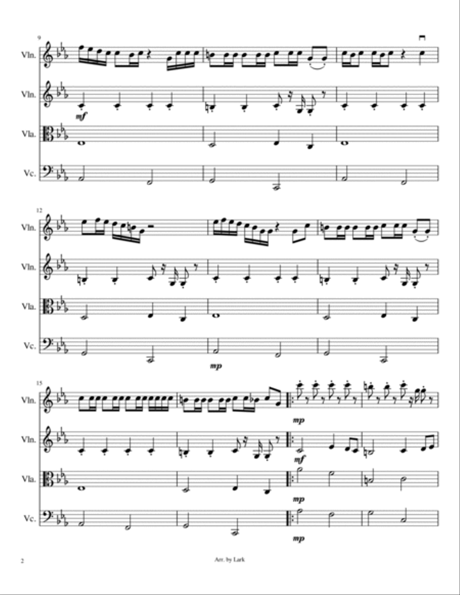 Gangsta's Paradise Gangsta's Paradise String Quartet scores gallery preview page 2