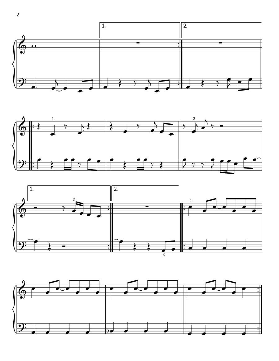 Axel F Easy Piano scores gallery preview page 2