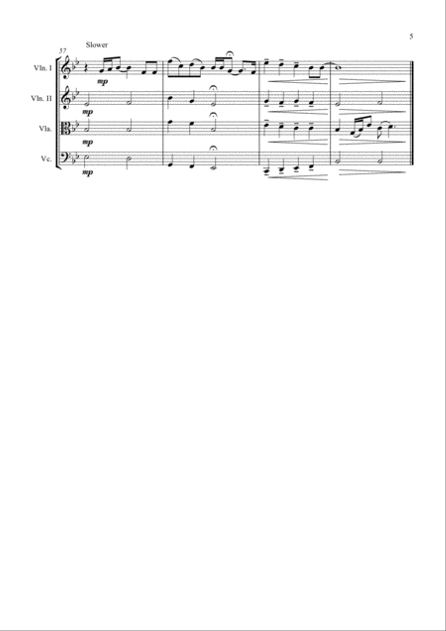 Can You Feel The Love Tonight String Quartet scores gallery preview page 5